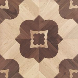 Michelangelo square space parquet in maple and American walnut